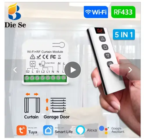 Commutateur de rideau Wifi Rf